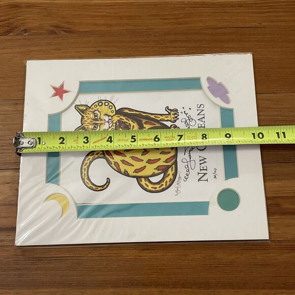 New Orleans Chili Pepper Kitty print Jamie Hayes Signed Matted 34/100 - Picture 6 of 7